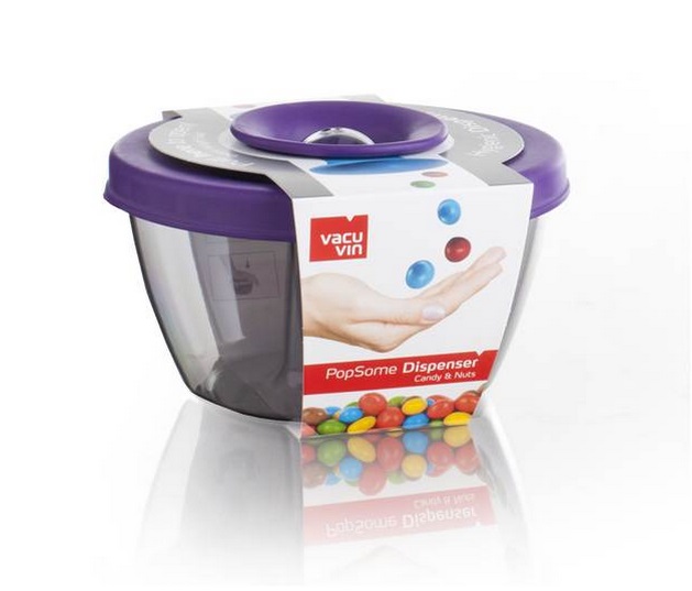 Ёмкость для хранения орешков, конфет, мармелада 0,45 л в блистере, фиолетовая, 2830860