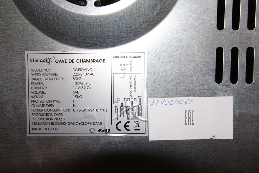 Винный шкаф Climadiff DOPIOVINO/1 с уценкой (20%)№144800155