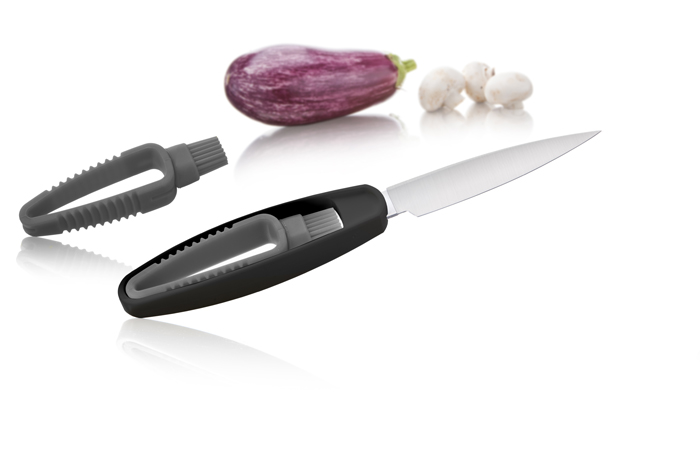 Нож для овощей + щётка, серый, арт. 4662360