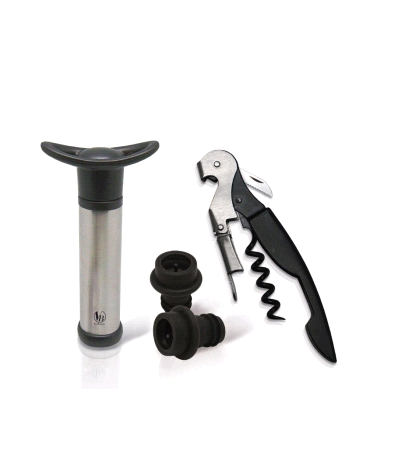 Набор Vin Bouquet: двухуровневый штопор, две вакуумные пробки, насос, арт. FI 006 SET