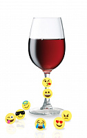 Маркеры для бокалов "Смайлики" 8 шт, на клипсе,   FIA 148
