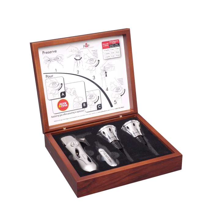 Набор "вино по бокалам": устр-во для заправки, 2 пробки для сохр. вина, 1 баллон аргон, PKPV13