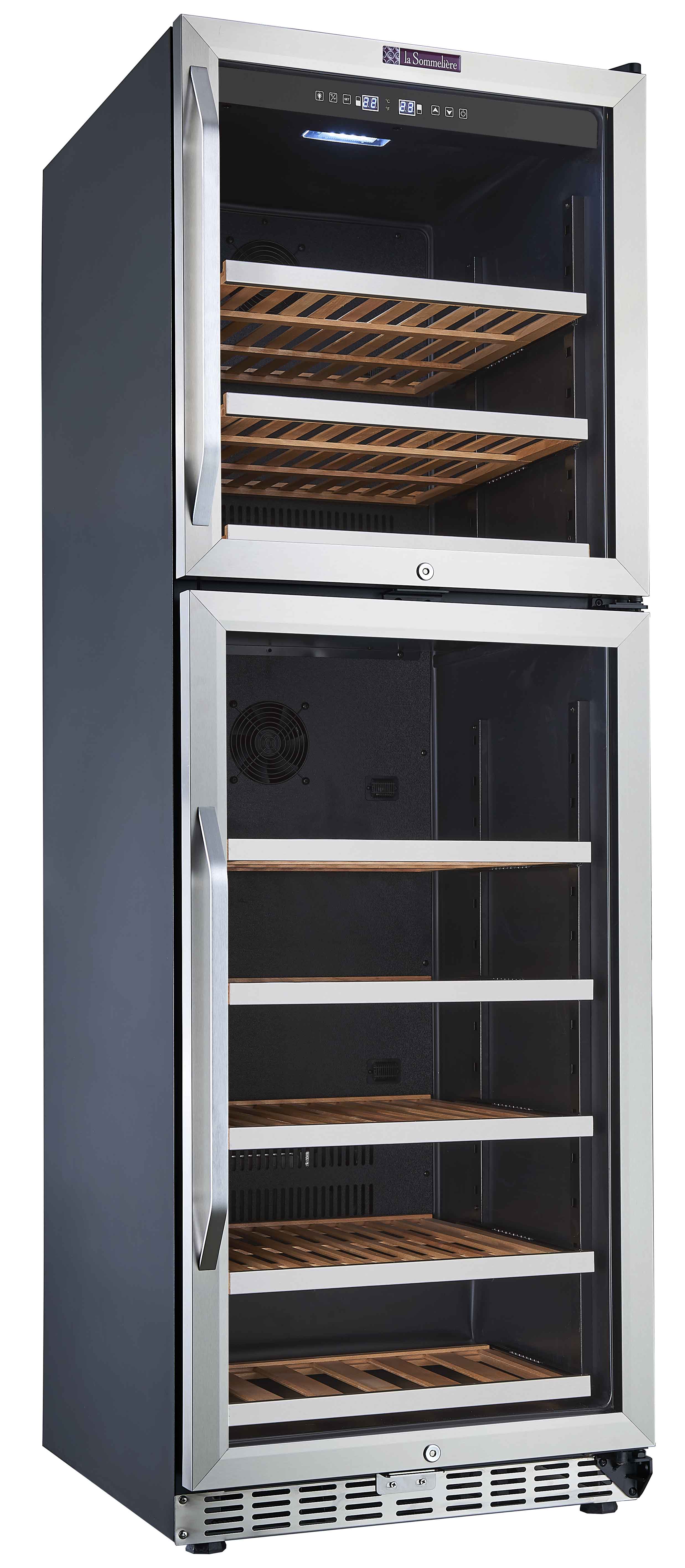 Двухзонный винный шкаф, LaSommeliere модель MZ165DP