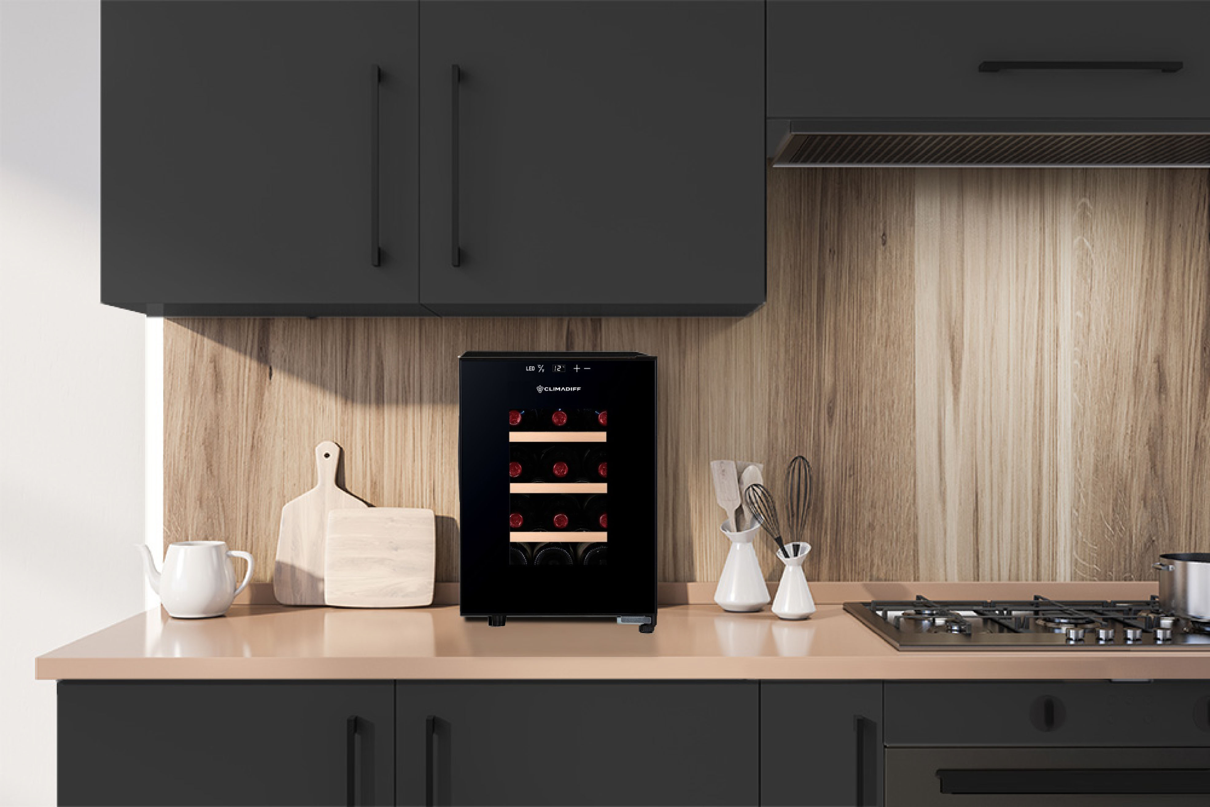 Монотемпературный винный шкаф, Climadiff модель CUVEE12