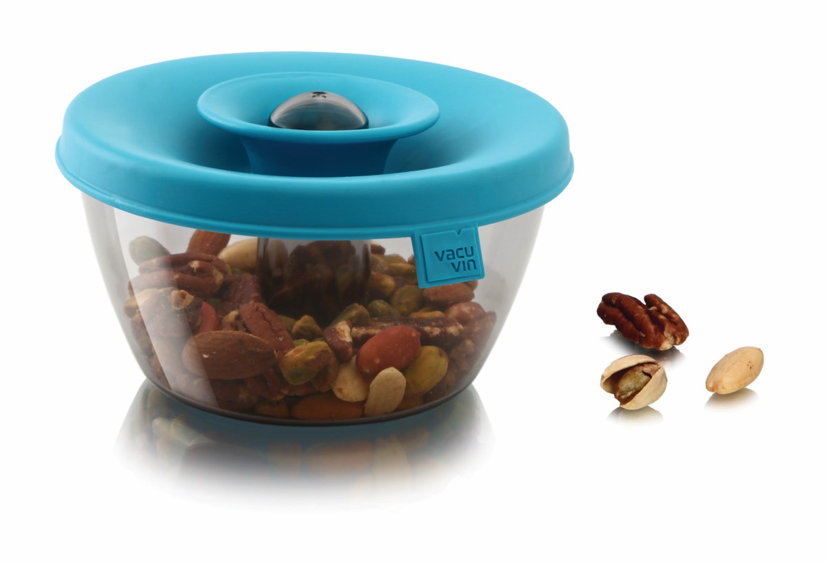 Ёмкость для хранения орешков, конфет, мармелада 0,45 л в блистере, голубая