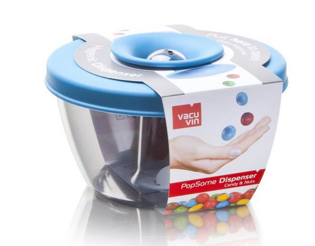 Ёмкость для хранения орешков, конфет, мармелада 0,45 л в блистере, голубая Ёмкость для хранения орешков, конфет, мармелада 0,45 л в блистере, голубая