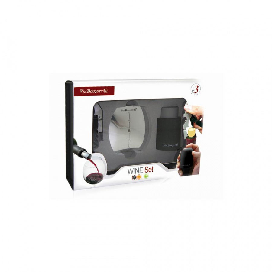 Набор Vin Bouquet: двухступенчатый штопор, пробка-насос 2в1, пластины - каплеуловители, FI 025 SET фото смотреть