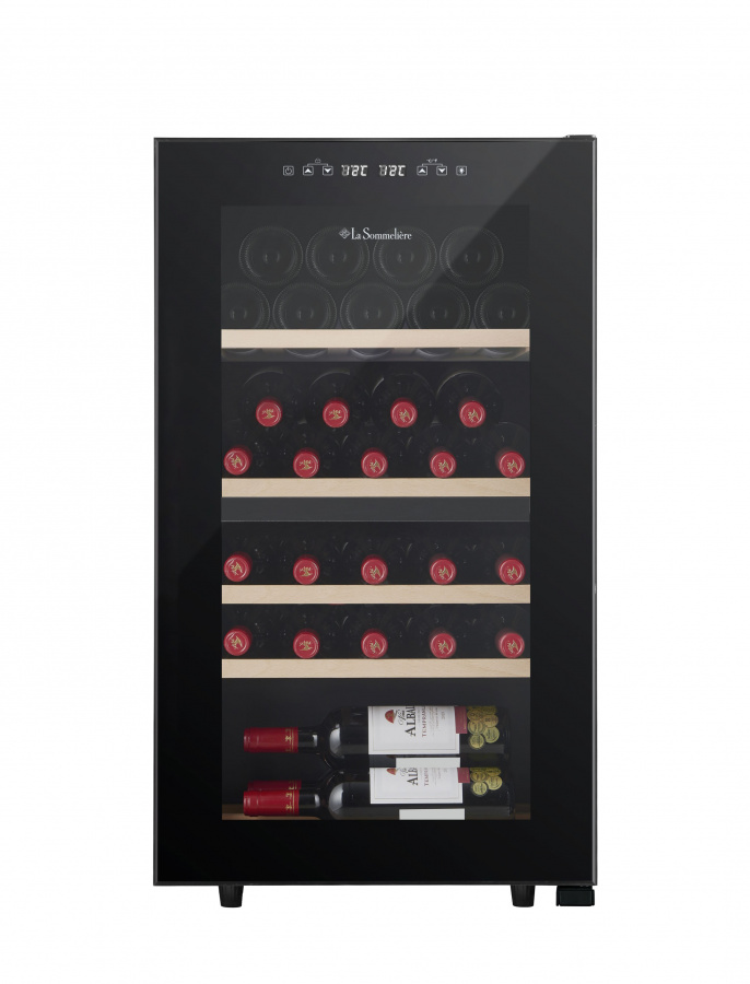 Двухзонный винный шкаф, LaSommeliere модель SLS32DZBLACK Двухзонный винный шкаф, LaSommeliere модель SLS32DZBLACK
