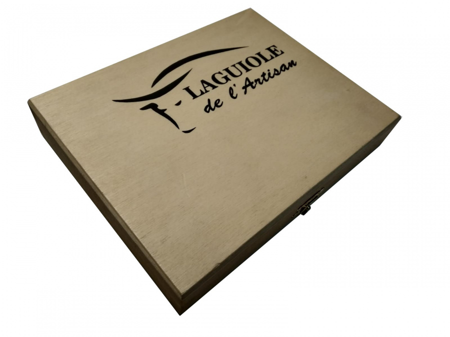 Набор 6 столовых ложек ручной работы Laguiole (2митры нерж,рук. кончика рога,престиж, дерев.коробка)