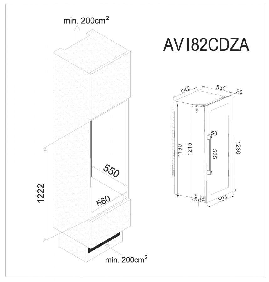 Двухзонный винный шкаф, Avintage модель AVI82CDZA Двухзонный винный шкаф, Avintage модель AVI82CDZA