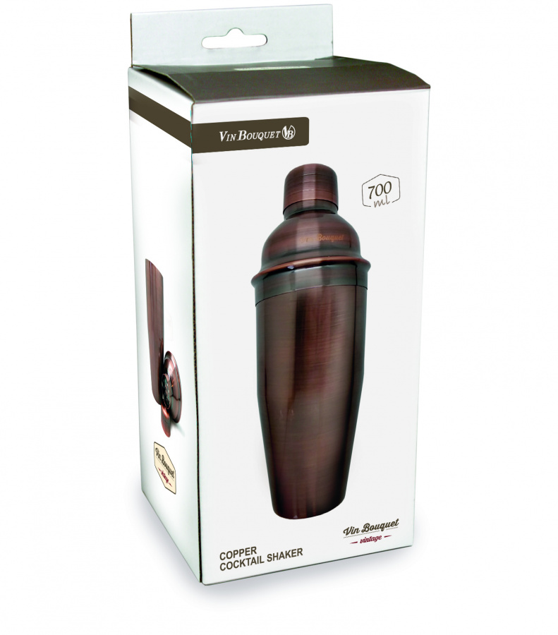 Шейкер для коктейлей 700 мл в античной медной отделке, Vin Bouquet, FIV 120
