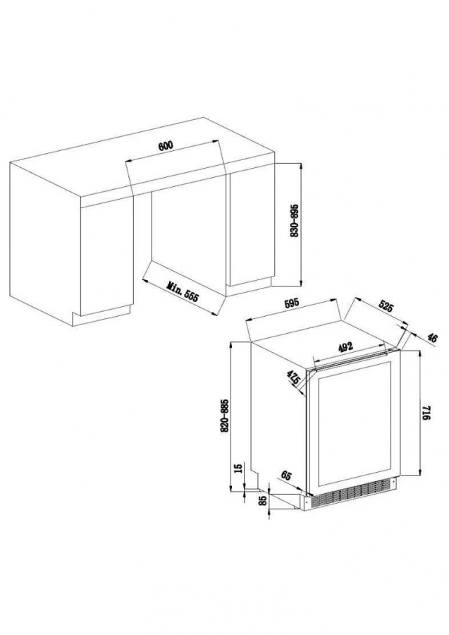 Двухзонный винный шкаф, Avintage модель AVU54TXDZA