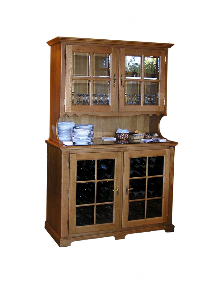 Двухзонный шкаф для хранения вина OAK-W129C с буфетом