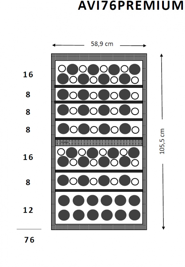 Двухзонный винный шкаф, Avintage модель AVI76PREMIUM